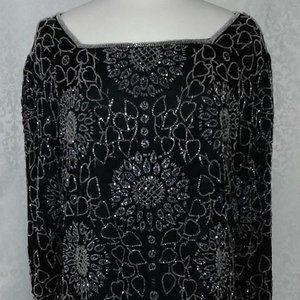 Vintage Jakelin Silk Lined Beaded Top Size 2x